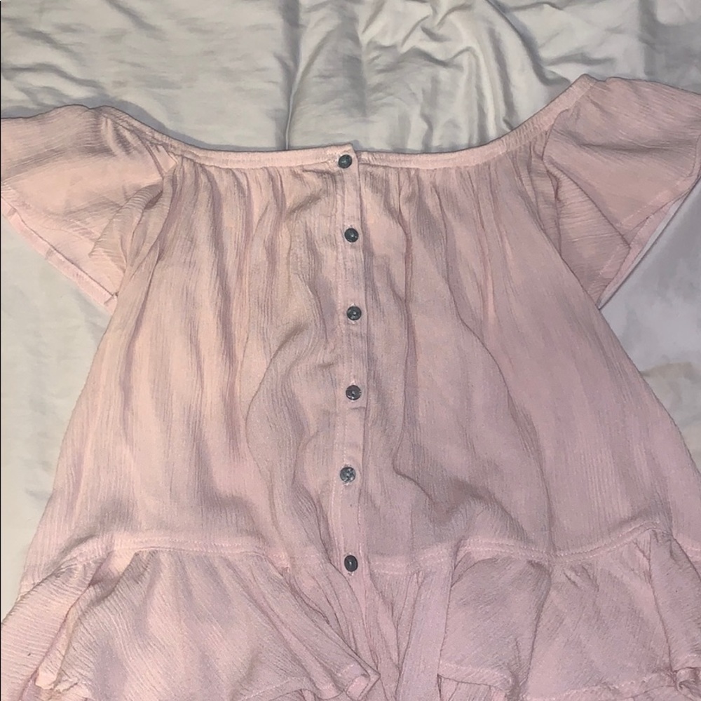 Baby pink off the shoulder top